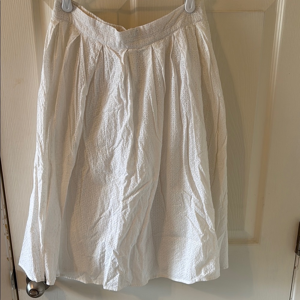 Zara White Midi A-Line Skirt